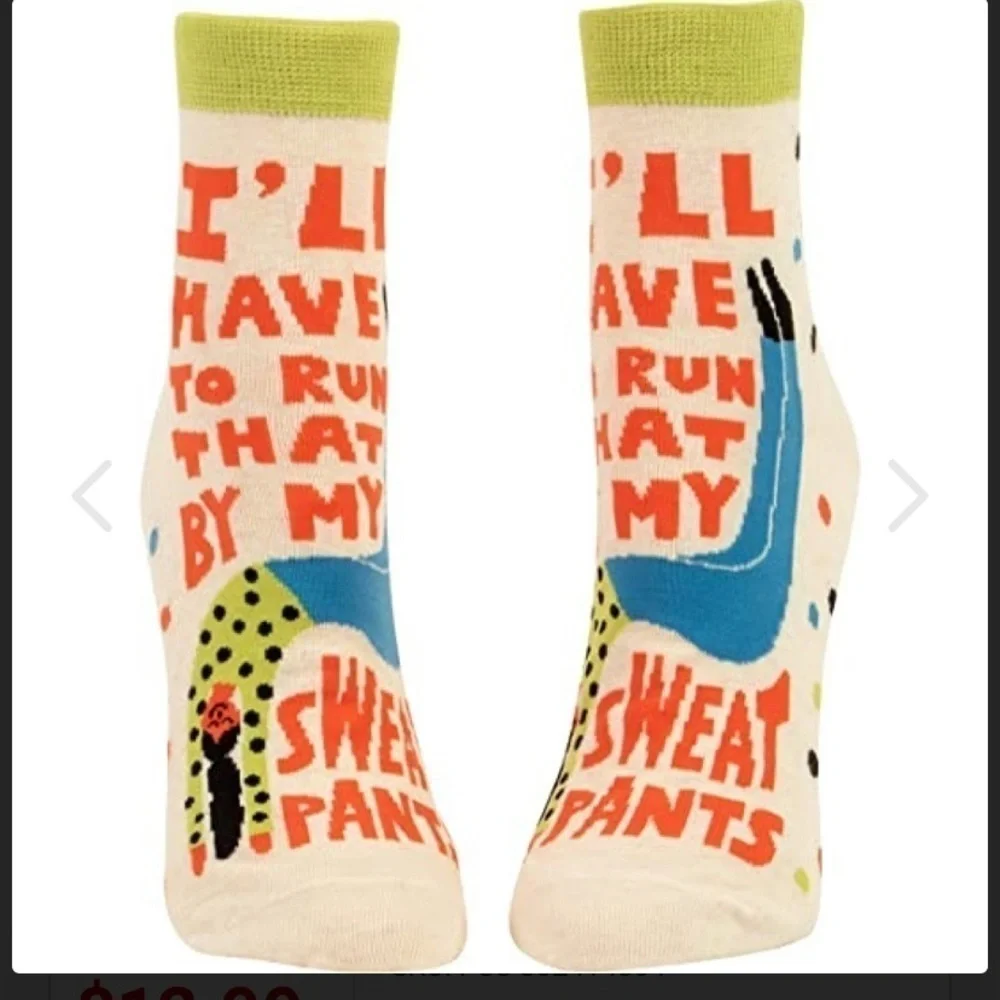 Blue Q Women’s I’ll Have to Run That By My Sweatpants. Funny Ankle Socks NWT